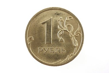 Rus Rublesi jeton bir, beyaz bir arka plan üzerinde izole