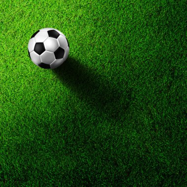 Soccer football on grass field clipart