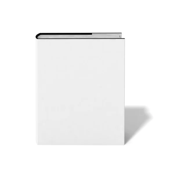 Fehér háttér előtt fehér fedéllel üres könyv. — Stock Fotó