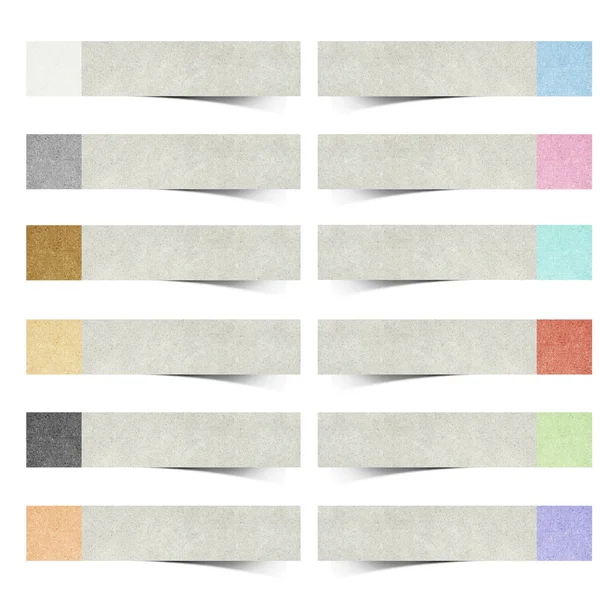 Färg pad återvunnet papper stick på vit bakgrund — Stockfoto