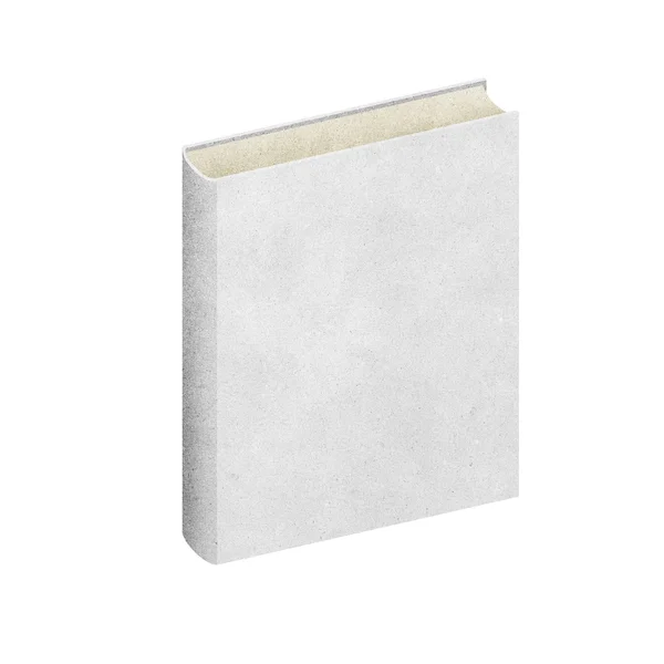 Elszigetelt üres könyv, újrahasznosított papír, fehér háttér — Stock Fotó
