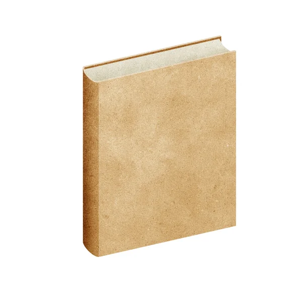 Libro en blanco aislado papel reciclado sobre fondo blanco — Foto de Stock