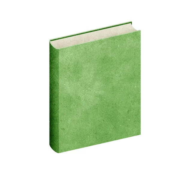 Elszigetelt üres könyv, újrahasznosított papír, fehér háttér — Stock Fotó