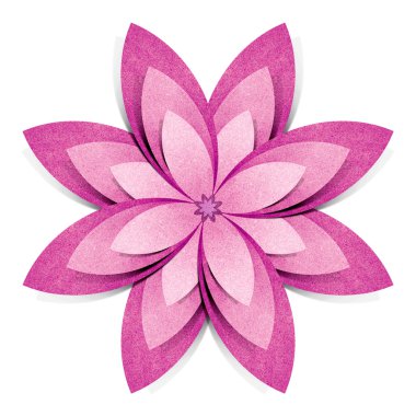 Flower origami recycled paper craft stick on white background clipart