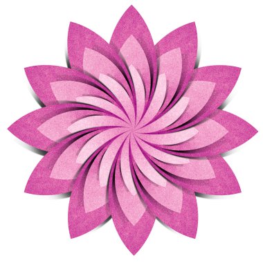 çiçek origami kağıt el sanatları sopa beyaz zemin üzerine geri dönüştürülmüş.