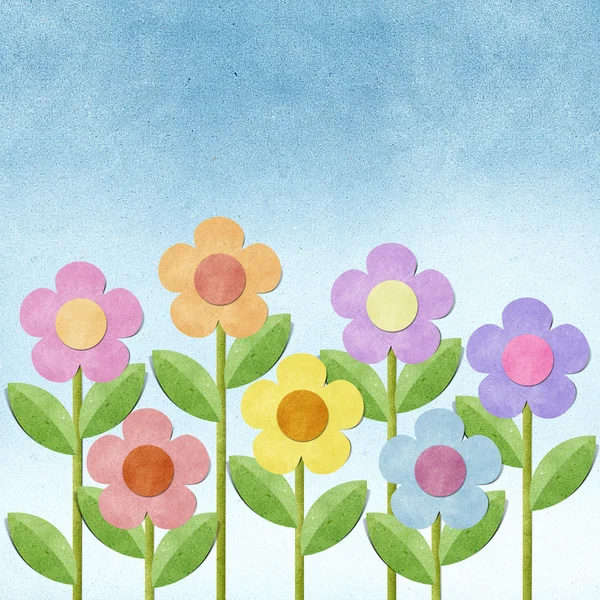 Flower recycled paper background — Stock Photo, Image