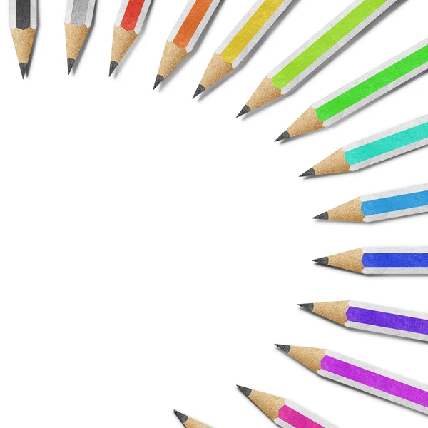 Carta matita bastone artigianale su sfondo bianco — Foto Stock