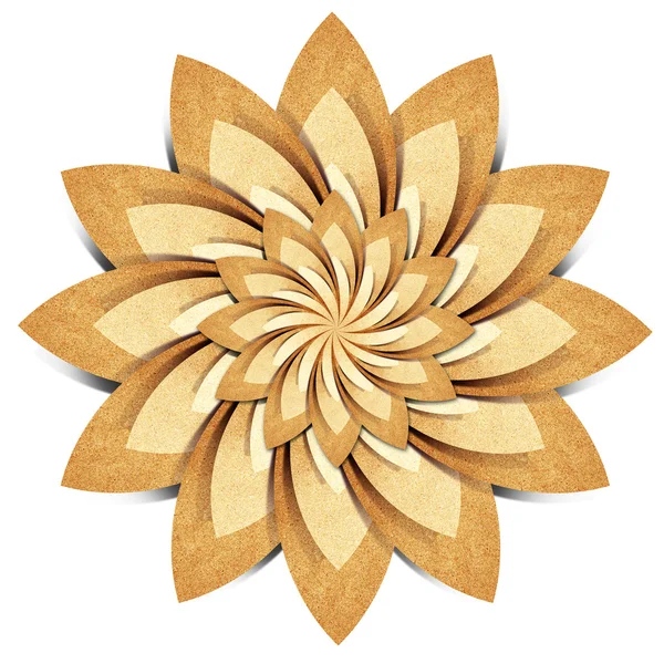 Çiçek origami kağıt el sanatları sopa beyaz zemin üzerine geri dönüştürülmüş. — Stok fotoğraf
