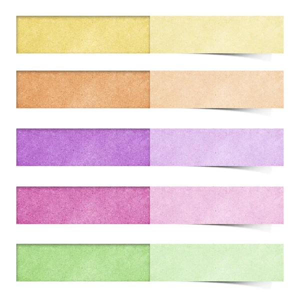 Färg pad återvunnet papper stick på vit bakgrund — Stockfoto