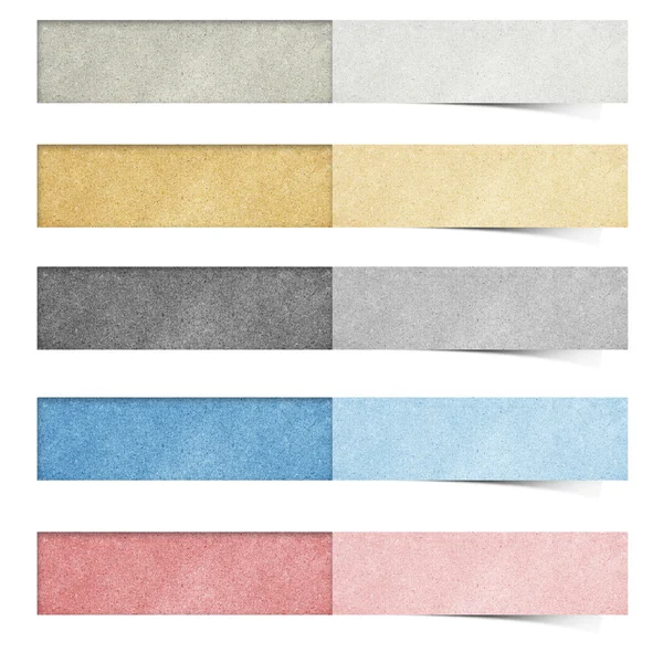 Ραβδί χαρτί μαξιλάρι ανακυκλωμένο χρώμα σε άσπρο φόντο — Φωτογραφία Αρχείου