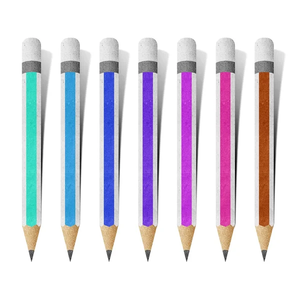 Ołówek papier rzemiosła kij na białym tle — Zdjęcie stockowe
