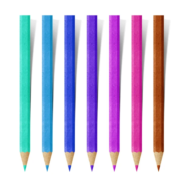Bleistift Papier Bastelstift auf weißem Hintergrund — Stockfoto