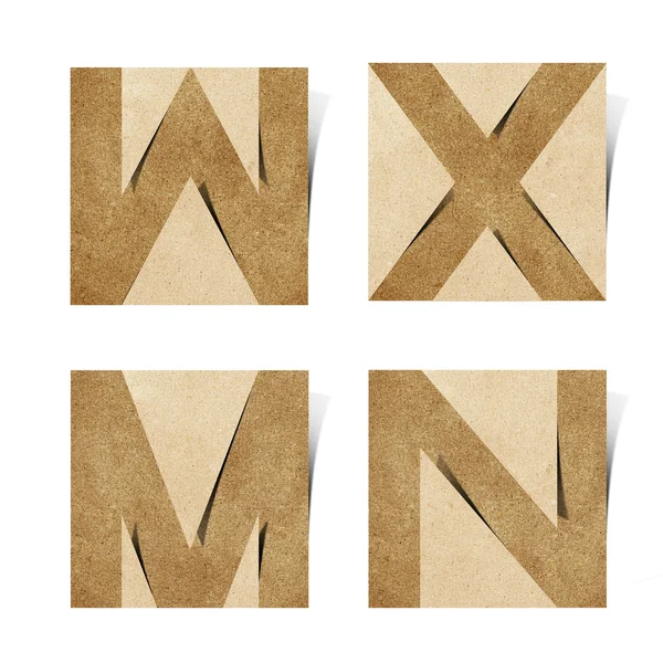 Origami alfabesi harfleri geri dönüştürülmüş kağıt el sanatları — Stok fotoğraf