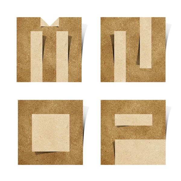 Origami alfabesi harfleri geri dönüştürülmüş kağıt el sanatları — Stok fotoğraf