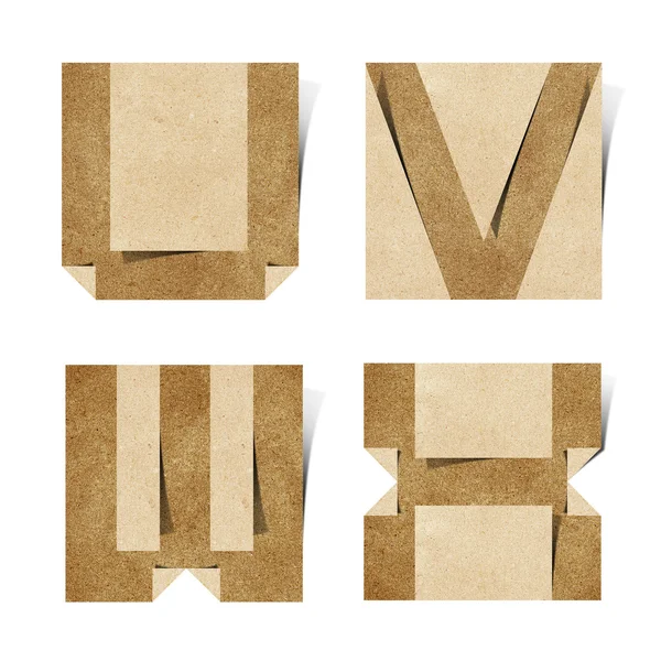 Origami alfabeto letras reciclado ofício de papel — Fotografia de Stock