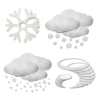 Weather grunge recycled paper craft stick on white background clipart