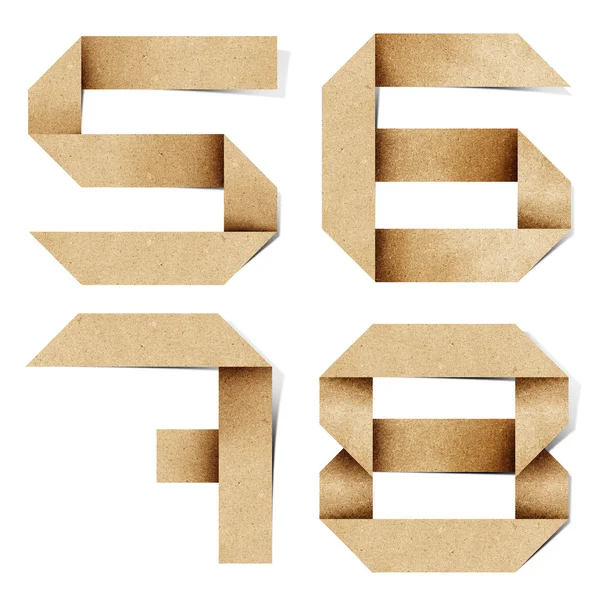 折り紙アルファベット リサイクル ペーパー クラフト スティック白い背景の上 — ストック写真