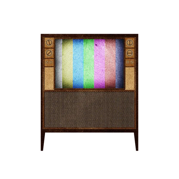 Television ( TV ) icon recycled paper stick on white background — Stock Photo, Image
