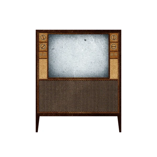 Icono de televisión (TV) Papel reciclado pegado sobre fondo blanco —  Fotos de Stock