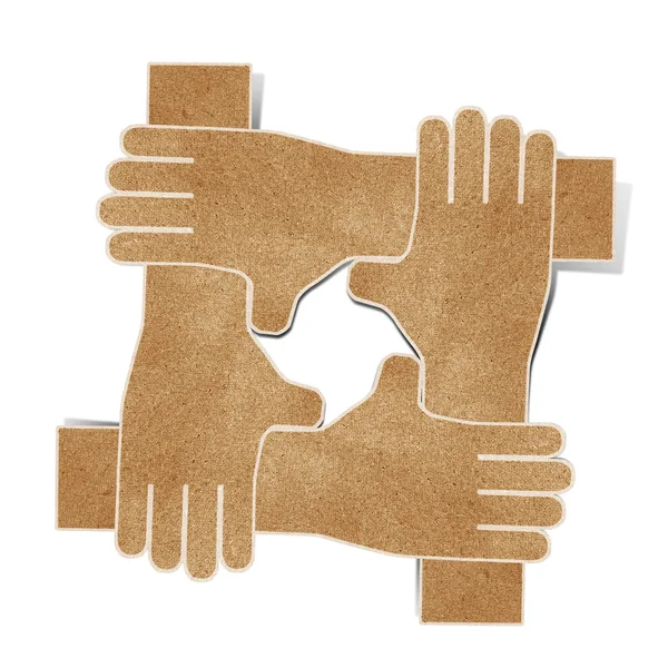 Händer återvunnet papper hantverk — Stockfoto