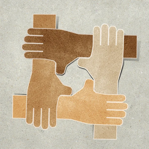 Hände recyceltes Papier Handwerk — Stockfoto
