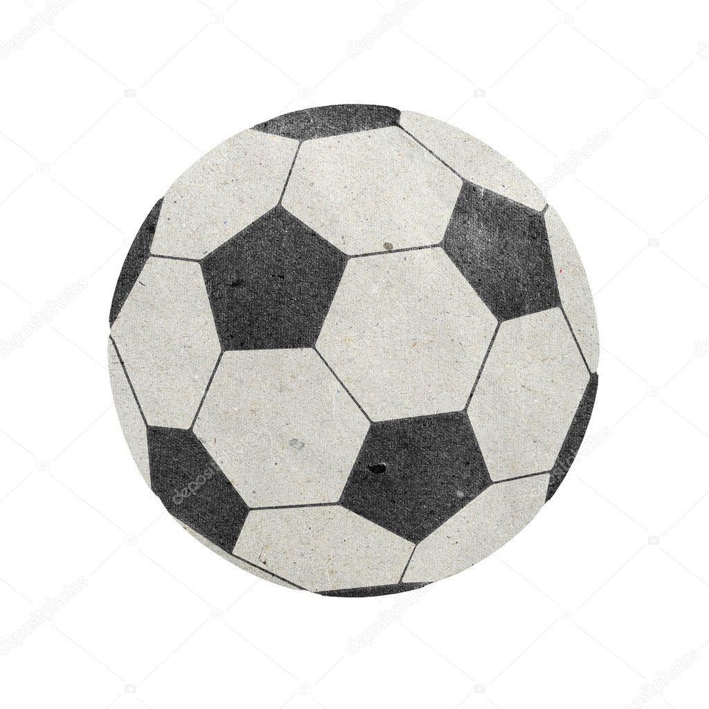 Football recycled paper craft stick on white background — Stock Photo © kanate 6395578