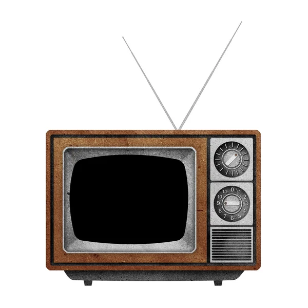 Telewizor (Tv) ikona z makulatury — Zdjęcie stockowe