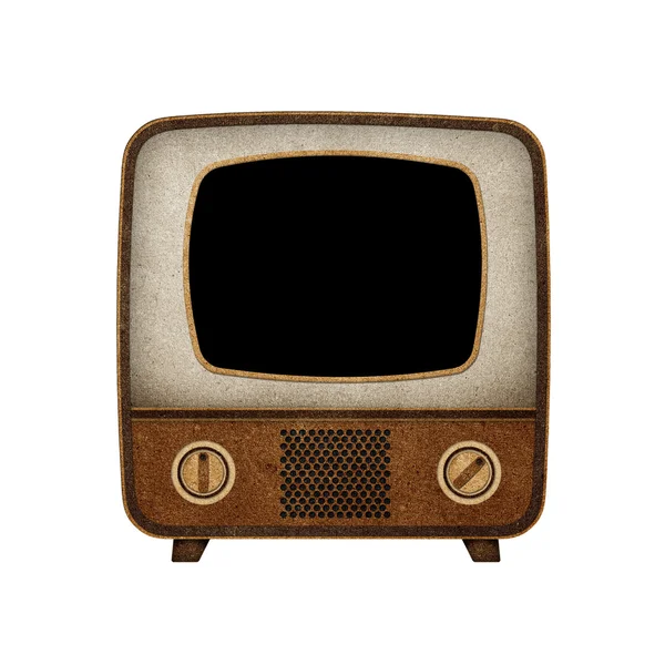 Televízió (Tv) ikonja újrahasznosított papír — Stock Fotó