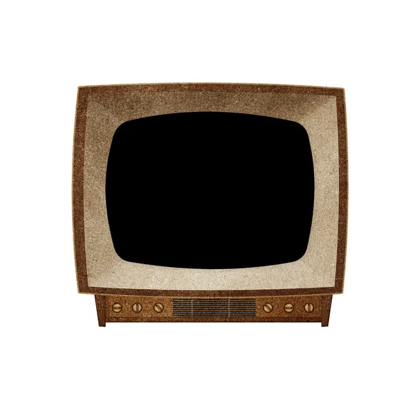 Televizní (Tv) ikona recyklovaný papír — Stock fotografie