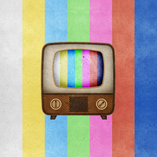 TV (Tv) ikonen återvunnet papper — Stockfoto