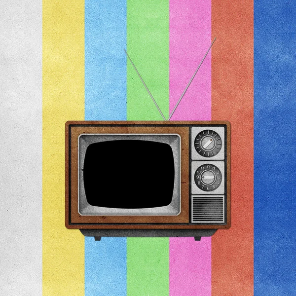 Television ( TV ) icon recycled paper — Stock Photo, Image
