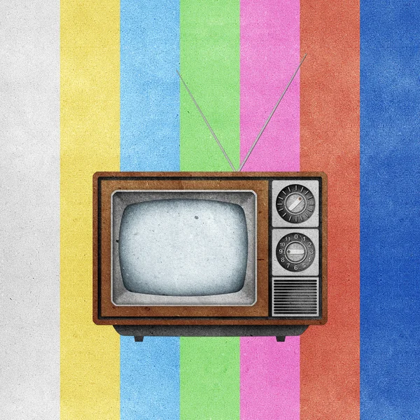 Televisie (Tv) pictogram gerecycleerd papier — Stockfoto