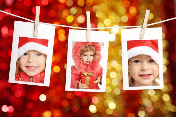 Barn i santa hatt — Stockfoto
