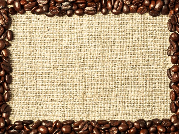 Рамка из кофейных зерен — стоковое фото