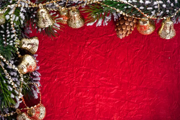 支店および鐘からクリスマス フレーム — ストック写真