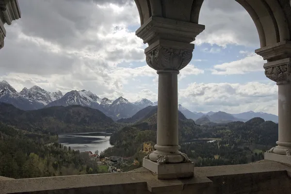 Panoramic view from the castle of Neuschwanstein — Stock Photo, Image
