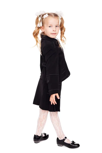 Bella bambina in uniforme scolastica — Foto Stock