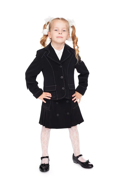 Menina bonita em um uniforme escolar — Fotografia de Stock