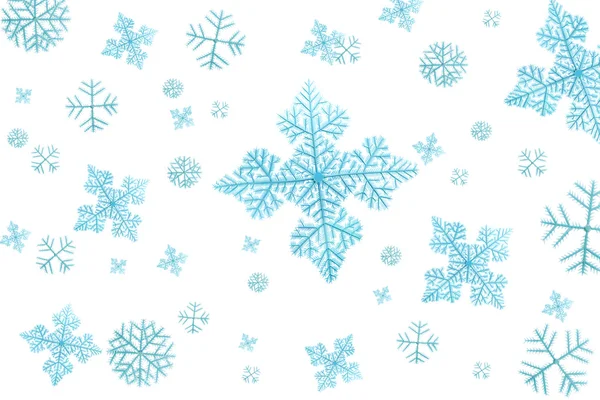 Płatki śniegu na białym tle — Zdjęcie stockowe