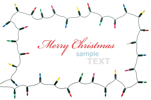 Kerstmis licht geïsoleerd op een witte achtergrond met kopie frame sp — Stockfoto