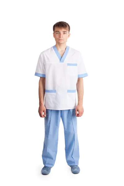 Médico isolado em fundo branco — Fotografia de Stock