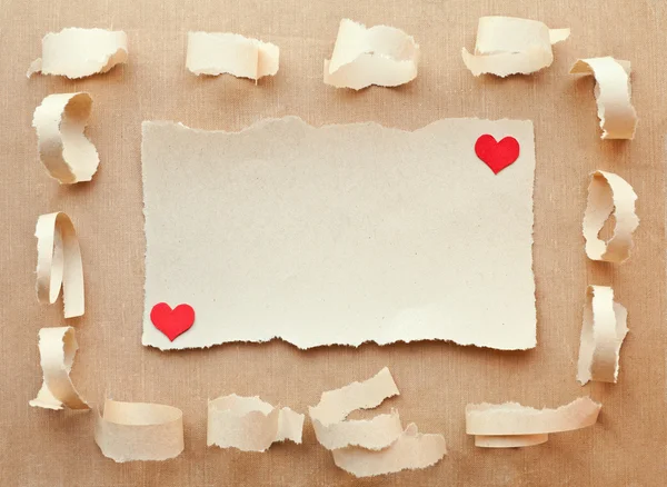 纸手工制作的卡片。爱信。情人节那天 — 图库照片