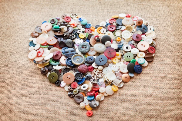 Buttons heart. Valentine's Day — Stock Photo, Image