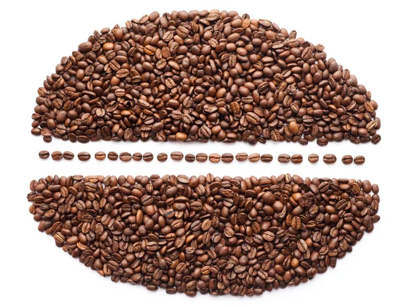 白地に隔離されたコーヒー豆 — ストック写真