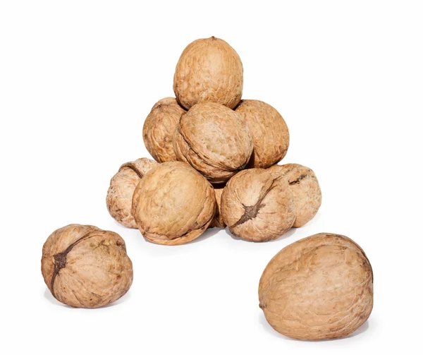 Pyramid from walnuts — Stock Photo, Image