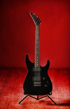 Black grainy electric guitar clipart