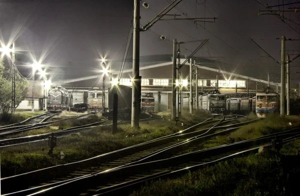 O depósito de comboios — Fotografia de Stock
