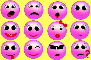 Pink Smileys clipart