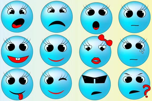 stock vector Blue Smileys