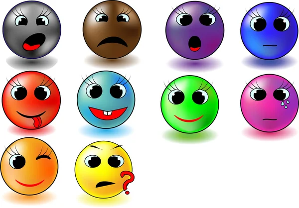 stock vector Colour Smileys